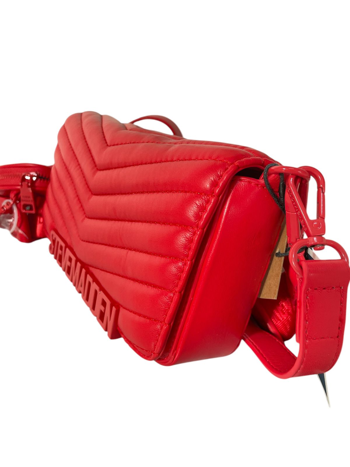 Bolsa Roja Steve Madden con Diseño Acolchado y Monedero - Correa Ajustable